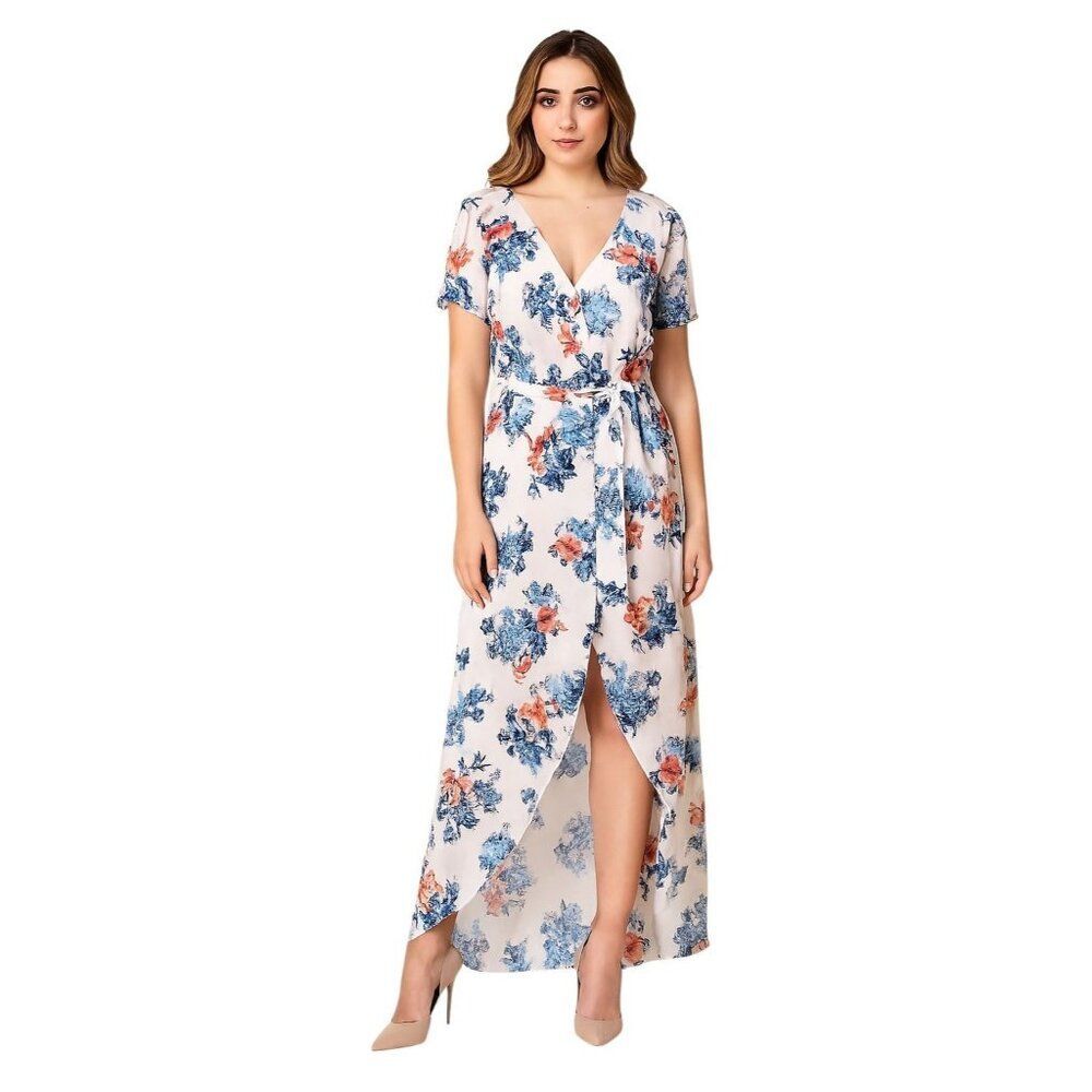 Candies Maxi Jumper Romper Dress Floral Shorts Pink Woman's Size Extra LARGE